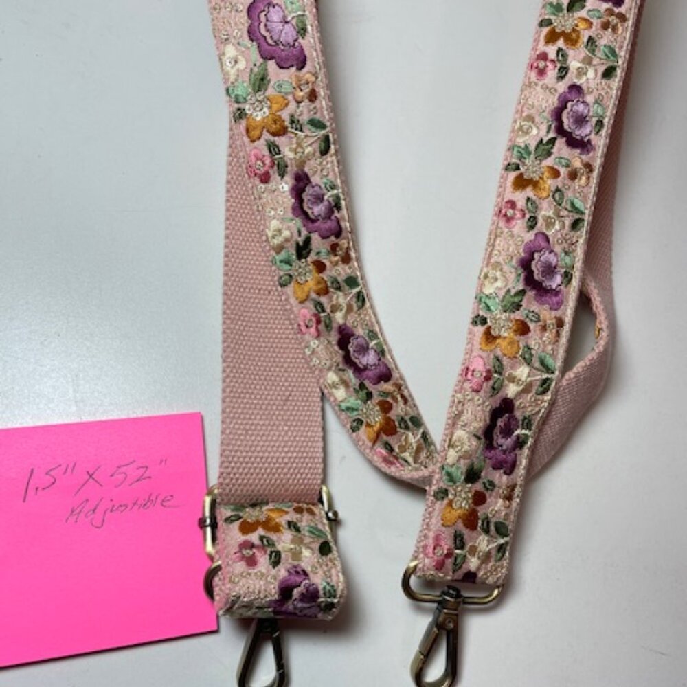 Crossbody Embroidered Purse Strap New Purples - Picture 3 of 5